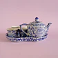 Juego de té chino en miniatura de porcelana vintage - Miniatura 3