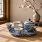Juego de té chino en miniatura de porcelana vintage - Miniatura 10