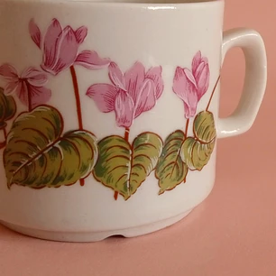 Dúo de café decorativo de porcelana italiana • con detalle