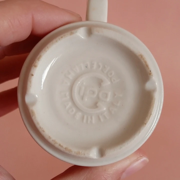 Dúo de café decorativo de porcelana italiana • con detalle 5
