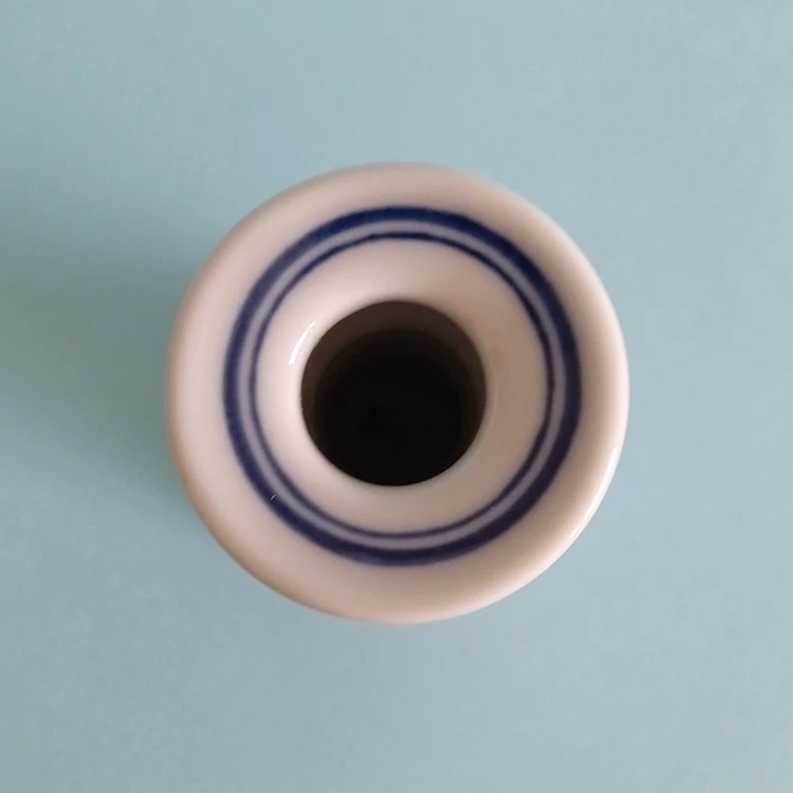 Candelero vintage de porcelana estilo oriental • azul y blanco 3