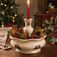Centro de mesa navideño de porcelana con candelero central - Miniatura 2