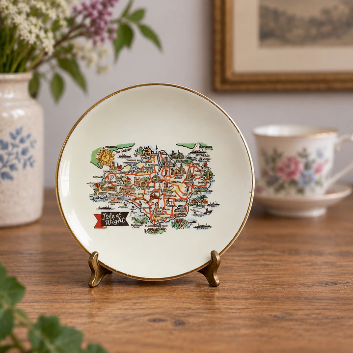 Pequeño plato vintage souvenir Isla de Wight • Inglaterra 8
