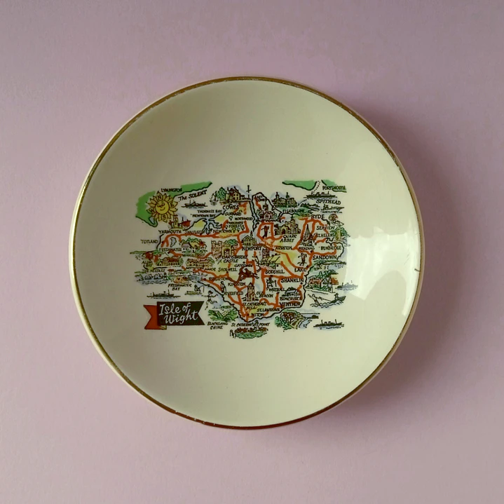 Pequeño plato vintage souvenir Isla de Wight • Inglaterra 1