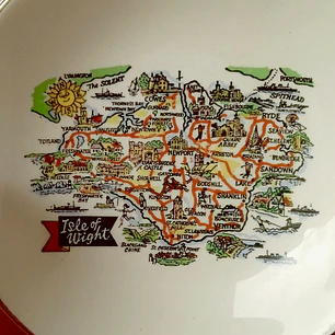 Pequeño plato vintage souvenir Isla de Wight • Inglaterra