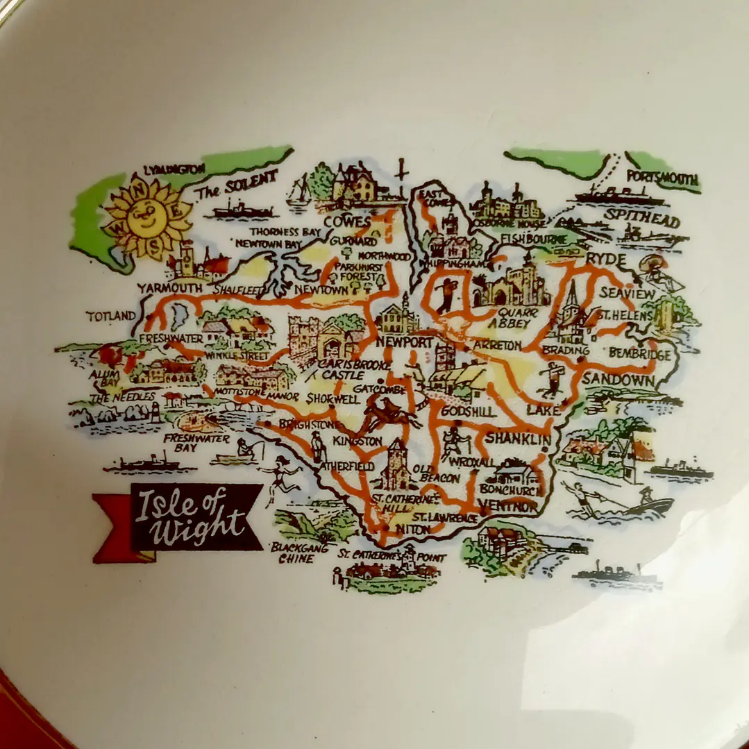 Pequeño plato vintage souvenir Isla de Wight • Inglaterra 2