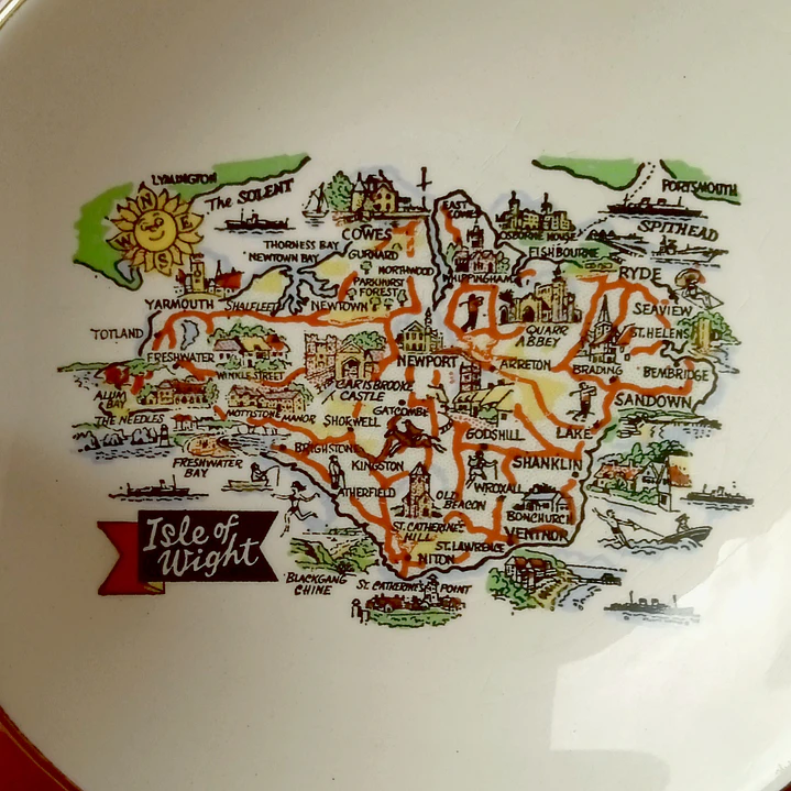 Pequeño plato vintage souvenir Isla de Wight • Inglaterra 2