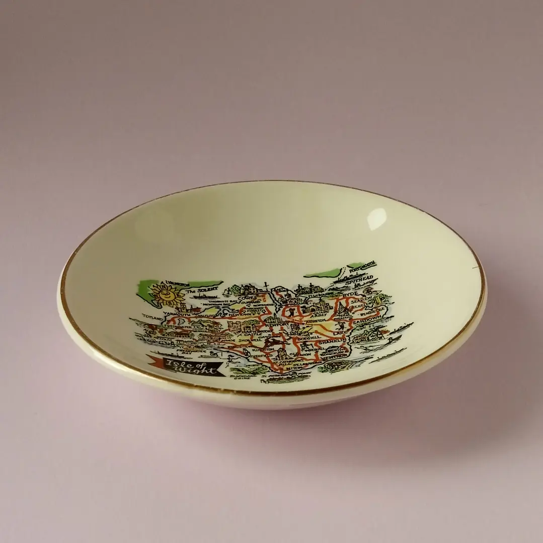 Pequeño plato vintage souvenir Isla de Wight • Inglaterra 3