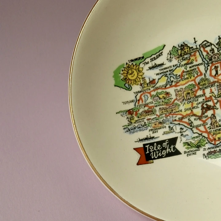 Pequeño plato vintage souvenir Isla de Wight • Inglaterra 5