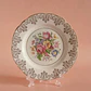 Plato inglés de porcelana • decoración floral y dorada - Miniatura 1