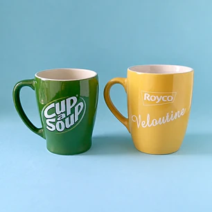Dos tazones europeos para sopa Cup a Soup y Royco Veloutine