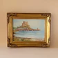 Cuadro al Óleo Vintage del Castillo Mont Orgueil, Isla de Jersey - Miniatura 1