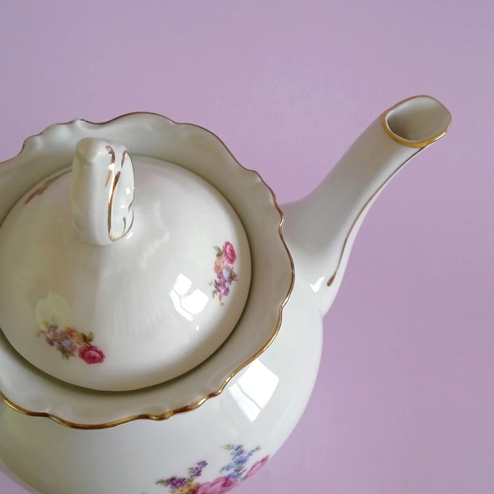 Cafetera de porcelana y tazas para café alemanes • 1960 3