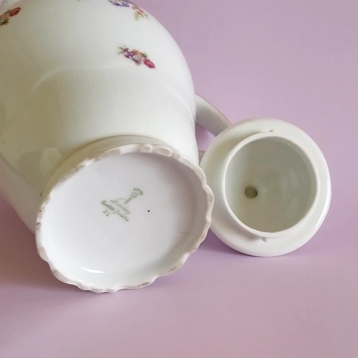 Cafetera de porcelana y tazas para café alemanes • 1960 9