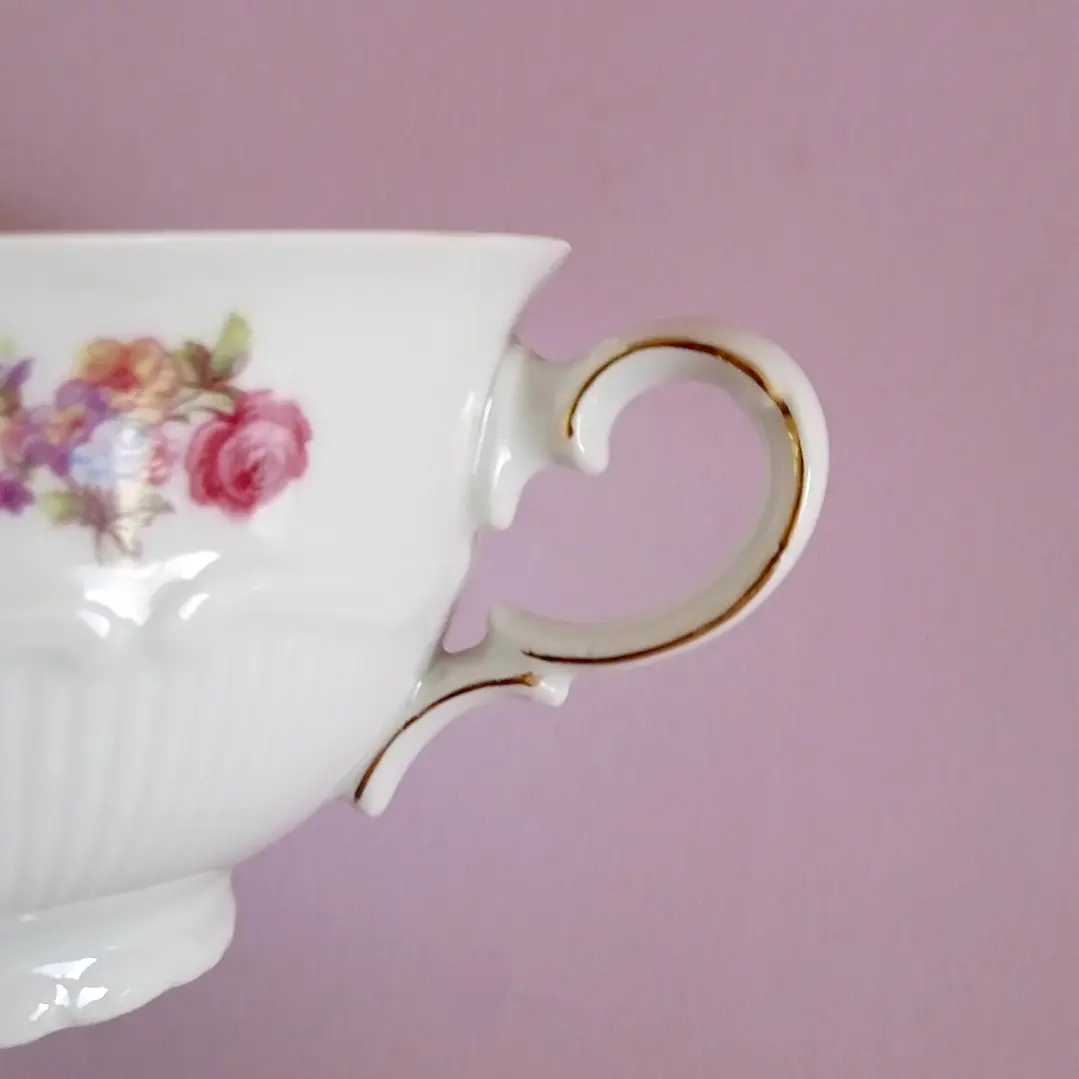 Cafetera de porcelana y tazas para café alemanes • 1960 12