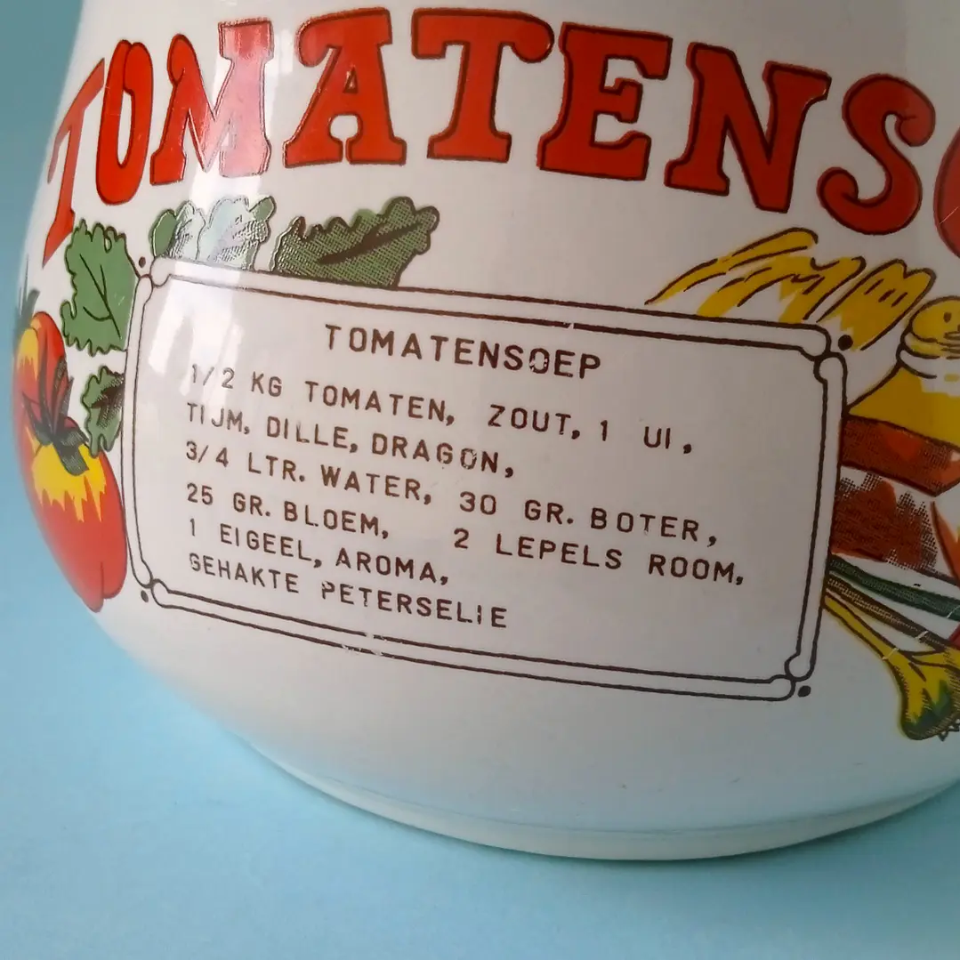 Tazón holandés para sopa Tomatensoep • con receta en neerlandés 2