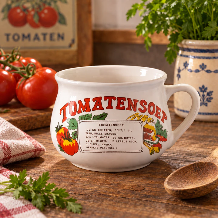 Tazón holandés para sopa Tomatensoep • con receta en neerlandés 7