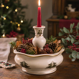 Centro de mesa navideño de porcelana europea