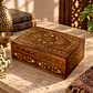 Caja artesanal india de madera con incrustaciones de latón - Miniatura 7