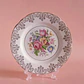 Plato inglés de porcelana • decoración floral y dorada - Miniatura 1
