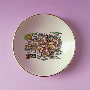 Pequeño plato vintage souvenir Isla de Wight • Inglaterra