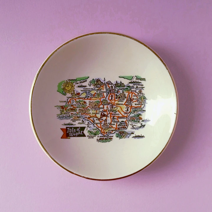 Pequeño plato vintage souvenir Isla de Wight • Inglaterra 1