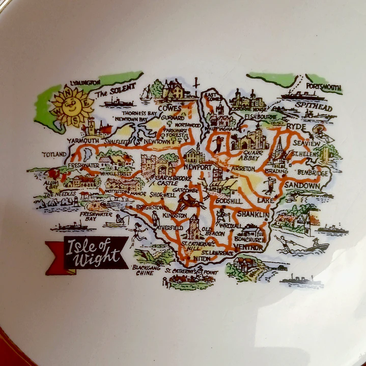 Pequeño plato vintage souvenir Isla de Wight • Inglaterra 2