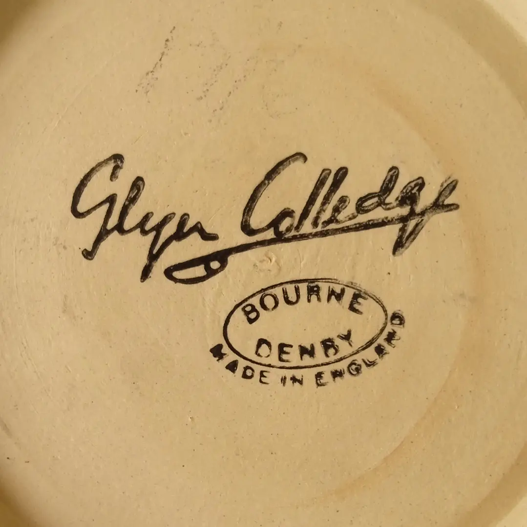 Plato hondo inglés Bourne Denby • 1960 • con detalle 3