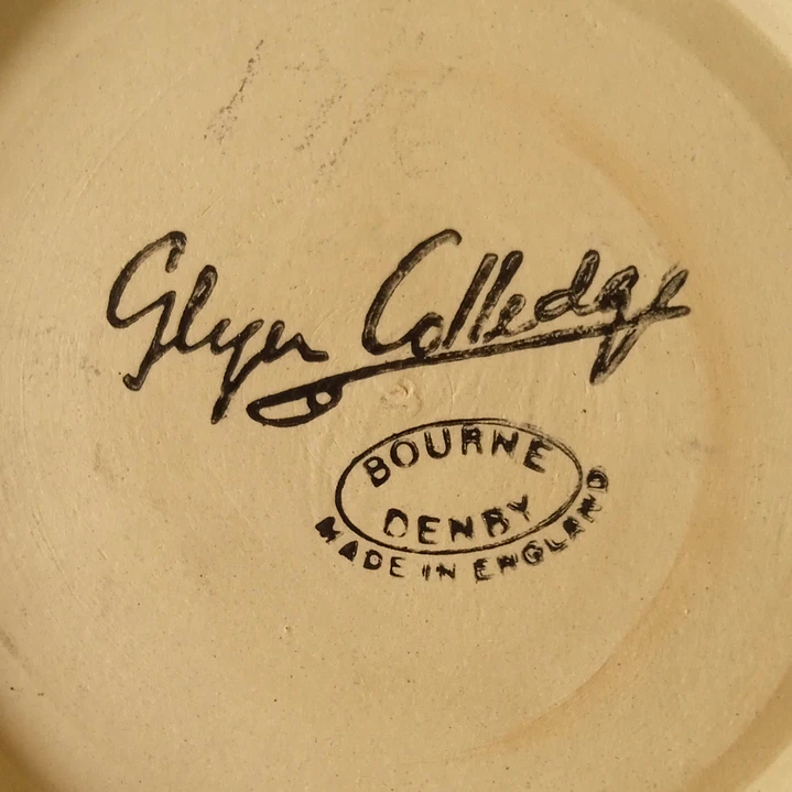 Plato hondo inglés Bourne Denby • 1960 • con detalle 3