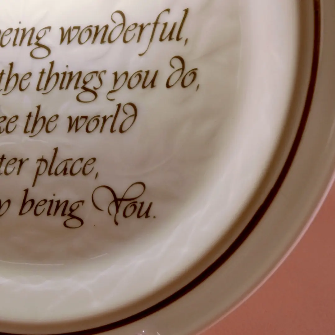 Plato decorativo inglés con poema 