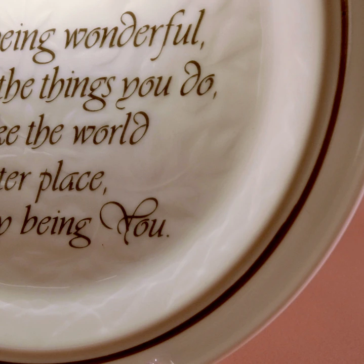 Plato decorativo inglés con poema 