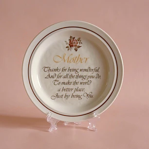 Plato decorativo inglés con poema 