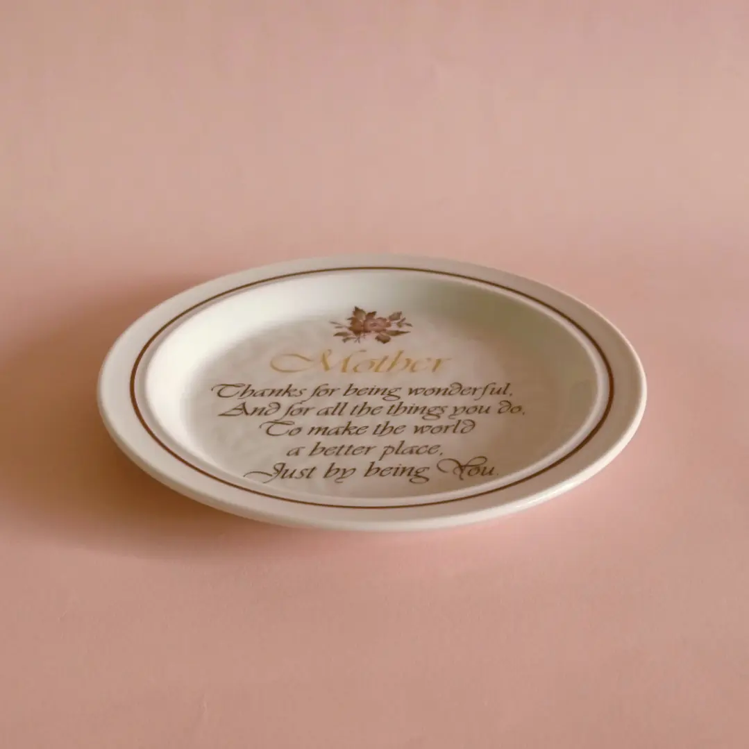 Plato decorativo inglés con poema 