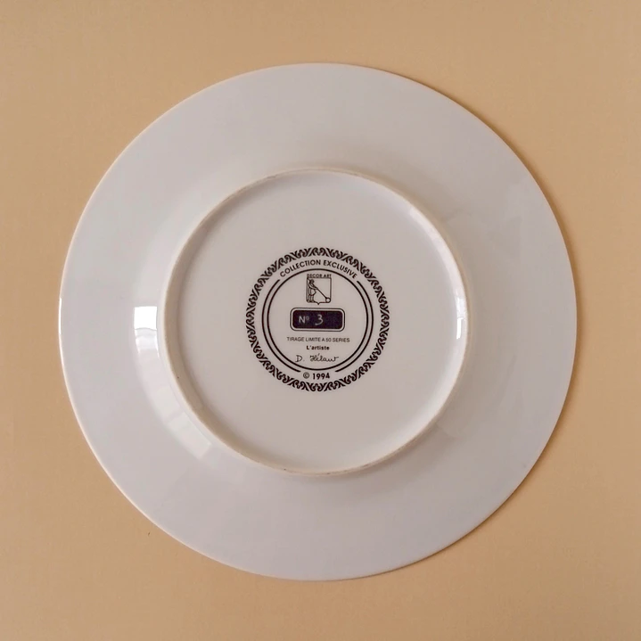 Plato decorativo francés de porcelana • Olloy-sur-Viroin 1994 4