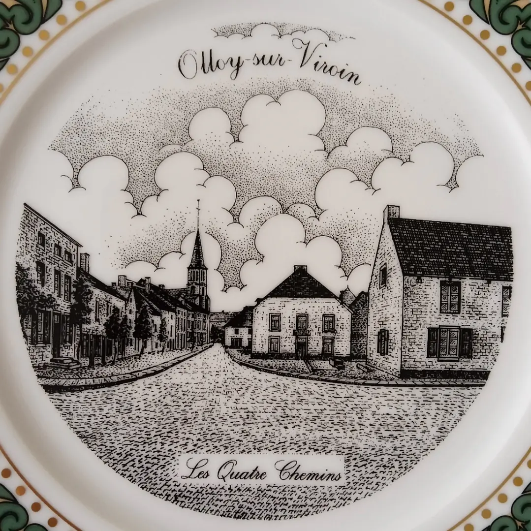 Plato decorativo francés de porcelana • Olloy-sur-Viroin 1994 2