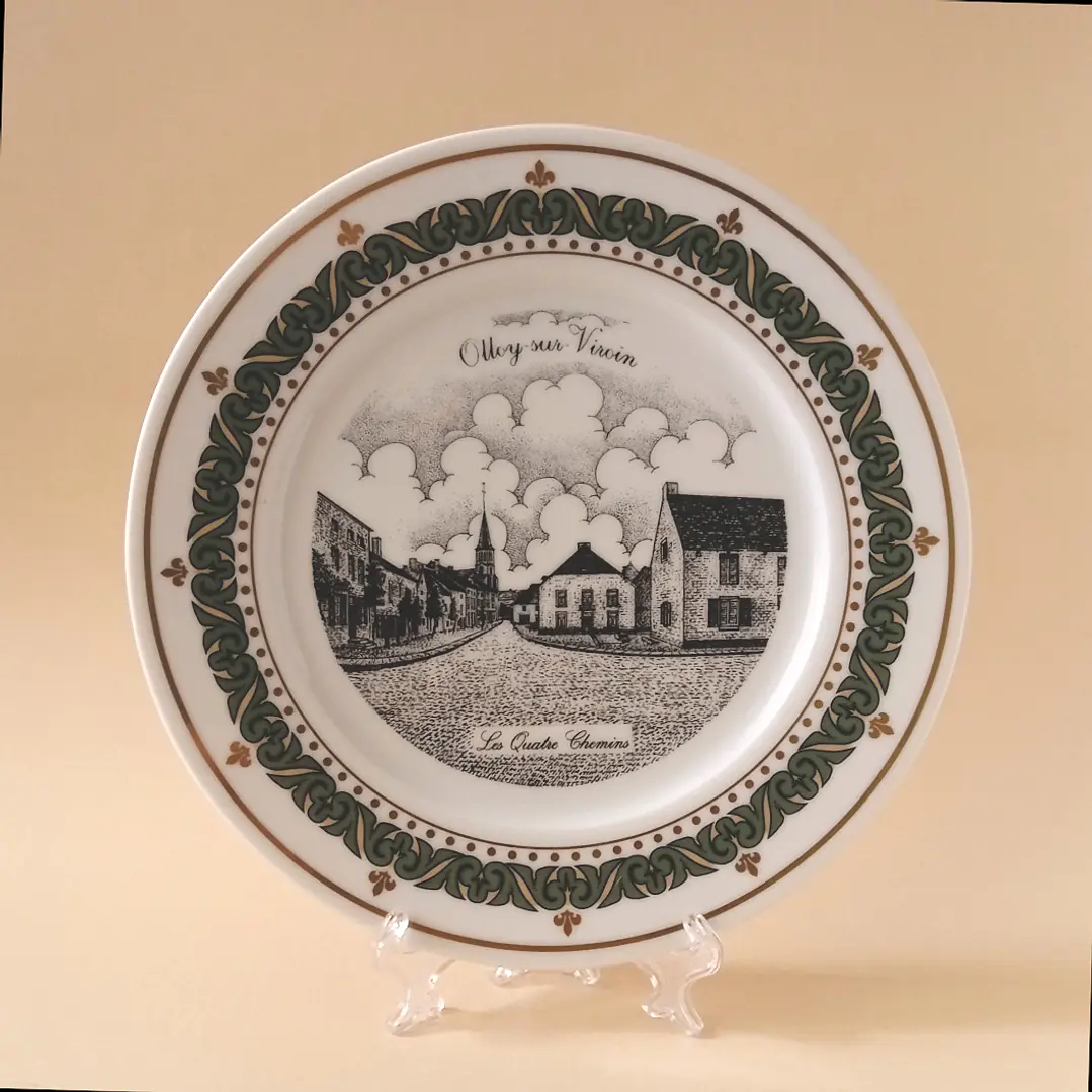 Plato decorativo francés de porcelana • Olloy-sur-Viroin 1994 1