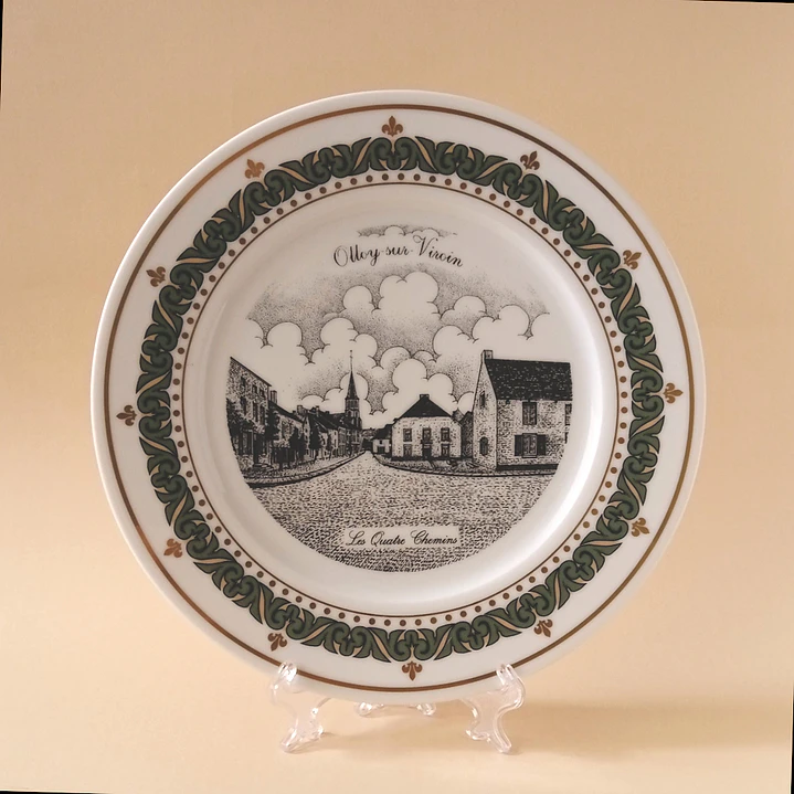 Plato decorativo francés de porcelana • Olloy-sur-Viroin 1994 1