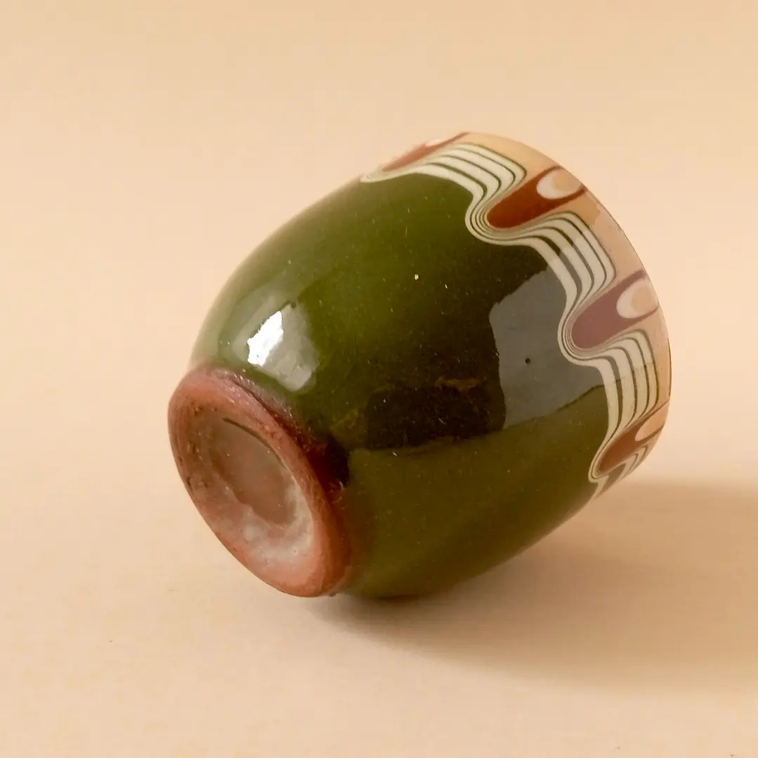 Copa para huevo europea de cerámica esmaltada • años 70 • pequeño detalle 5