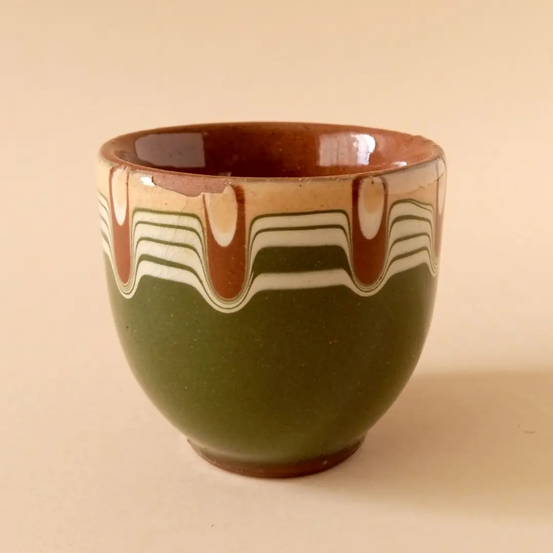 Copa para huevo europea de cerámica esmaltada • años 70 • pequeño detalle 6