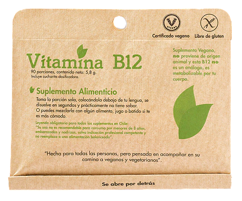 Vitamina B12 Dulzura Natural - 90 porciones de 12 ug