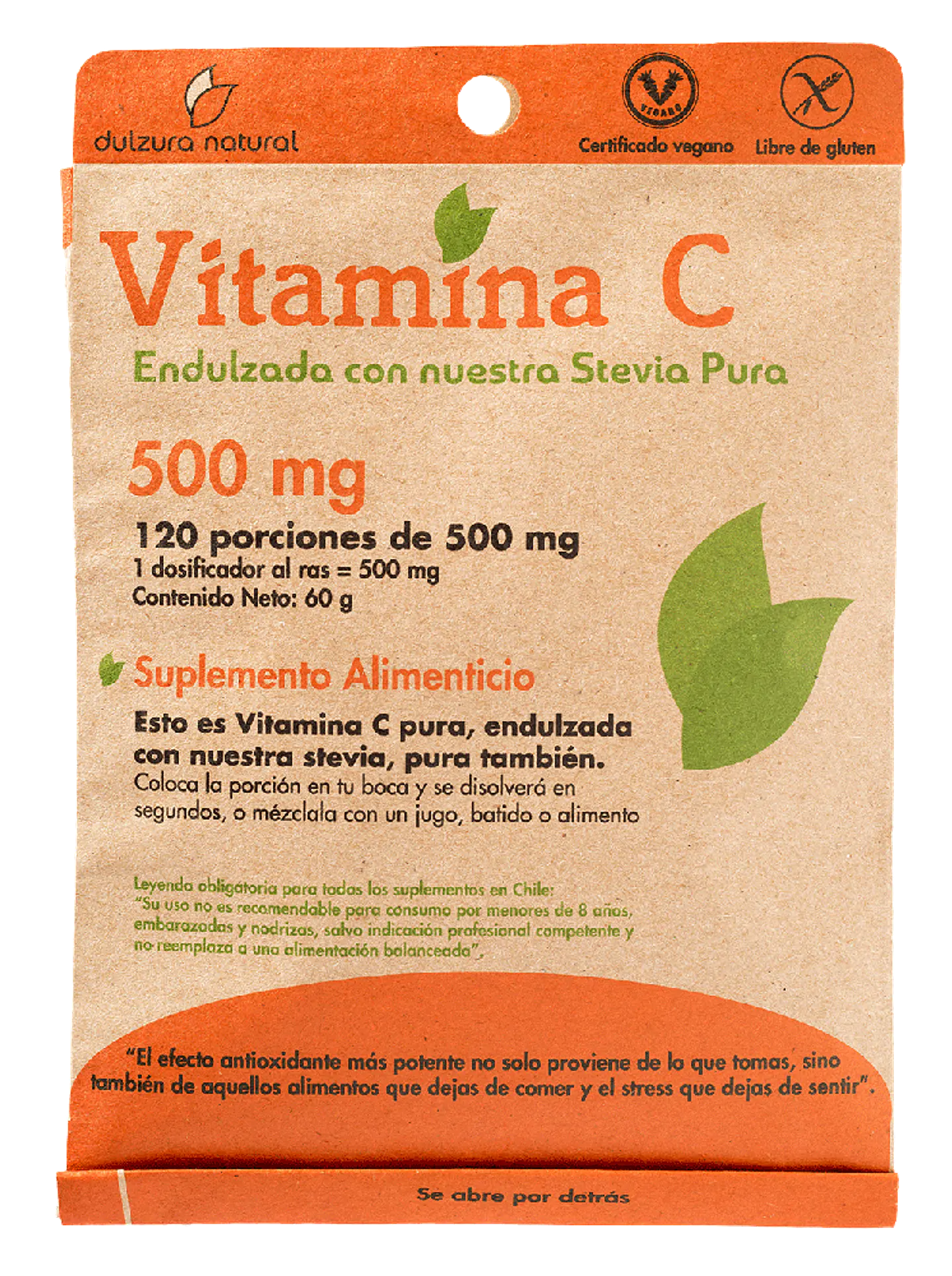 Vitamina C Dulzura Natural 120 porciones de 500 mg 1