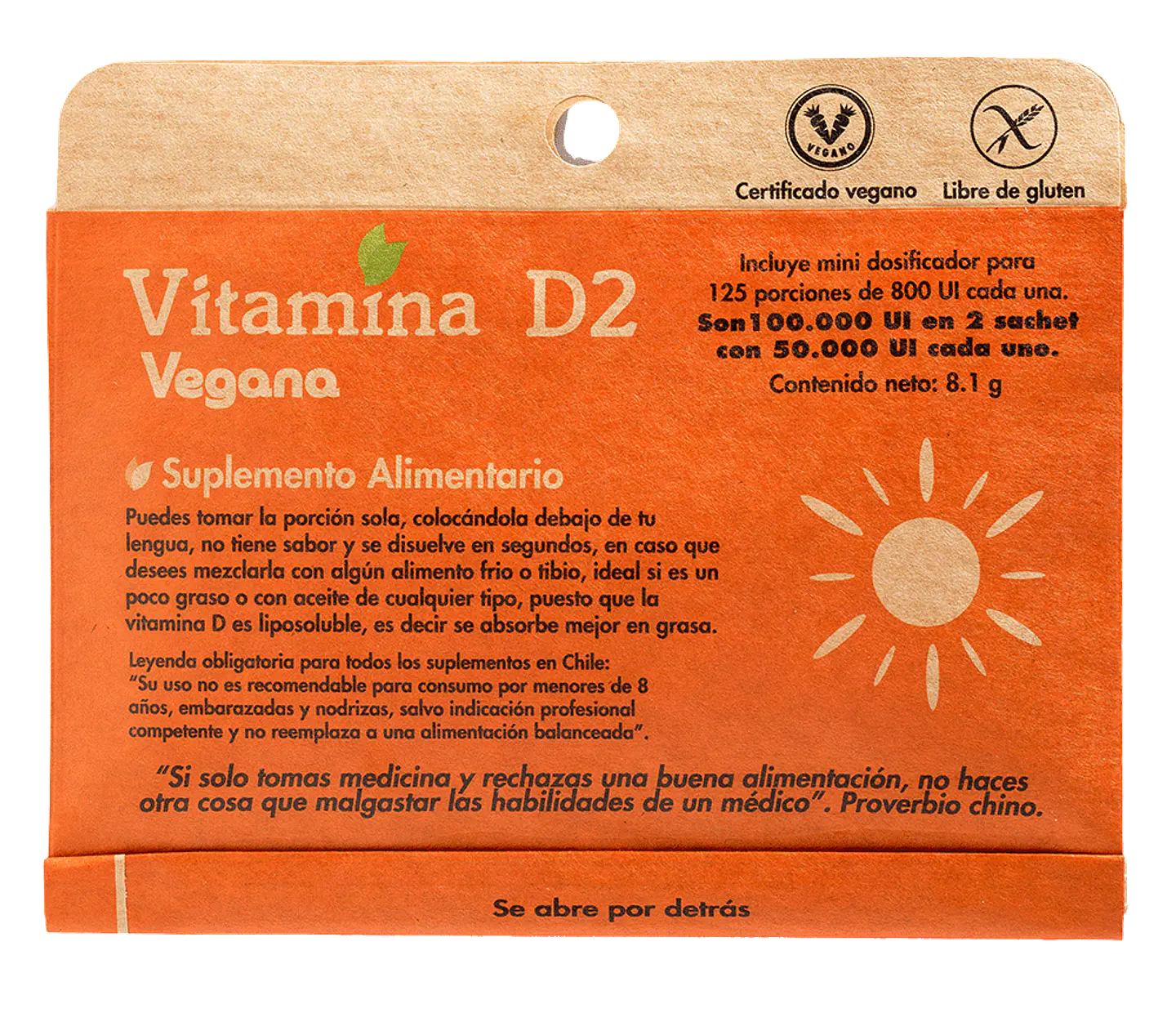 Vitamina D2 Dulzura Natural  - 125 porciones de 800 UI 1