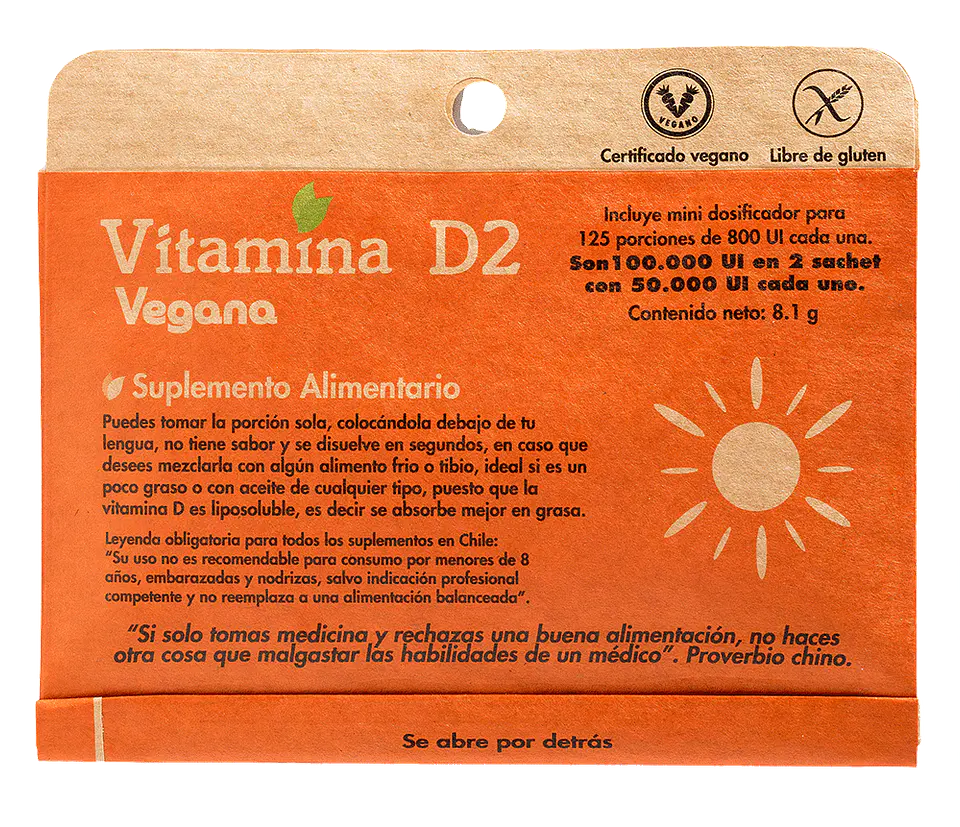 Vitamina D2 Dulzura Natural  - 125 porciones de 800 UI 1