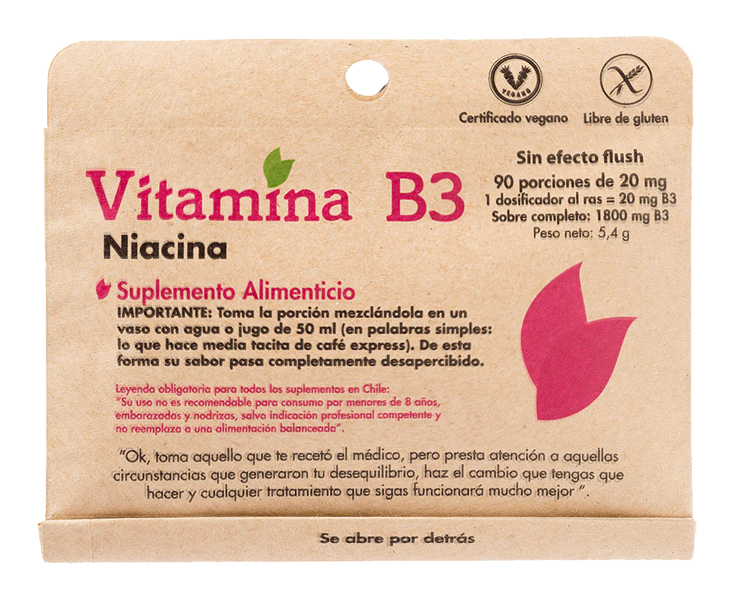 Vitamina B3 Dulzura Natural 90 porciones de 20mg 1