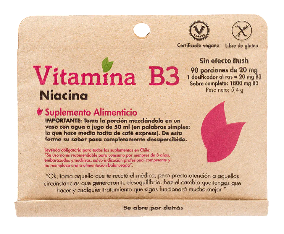 Vitamina B3 Dulzura Natural 90 porciones de 20mg 1