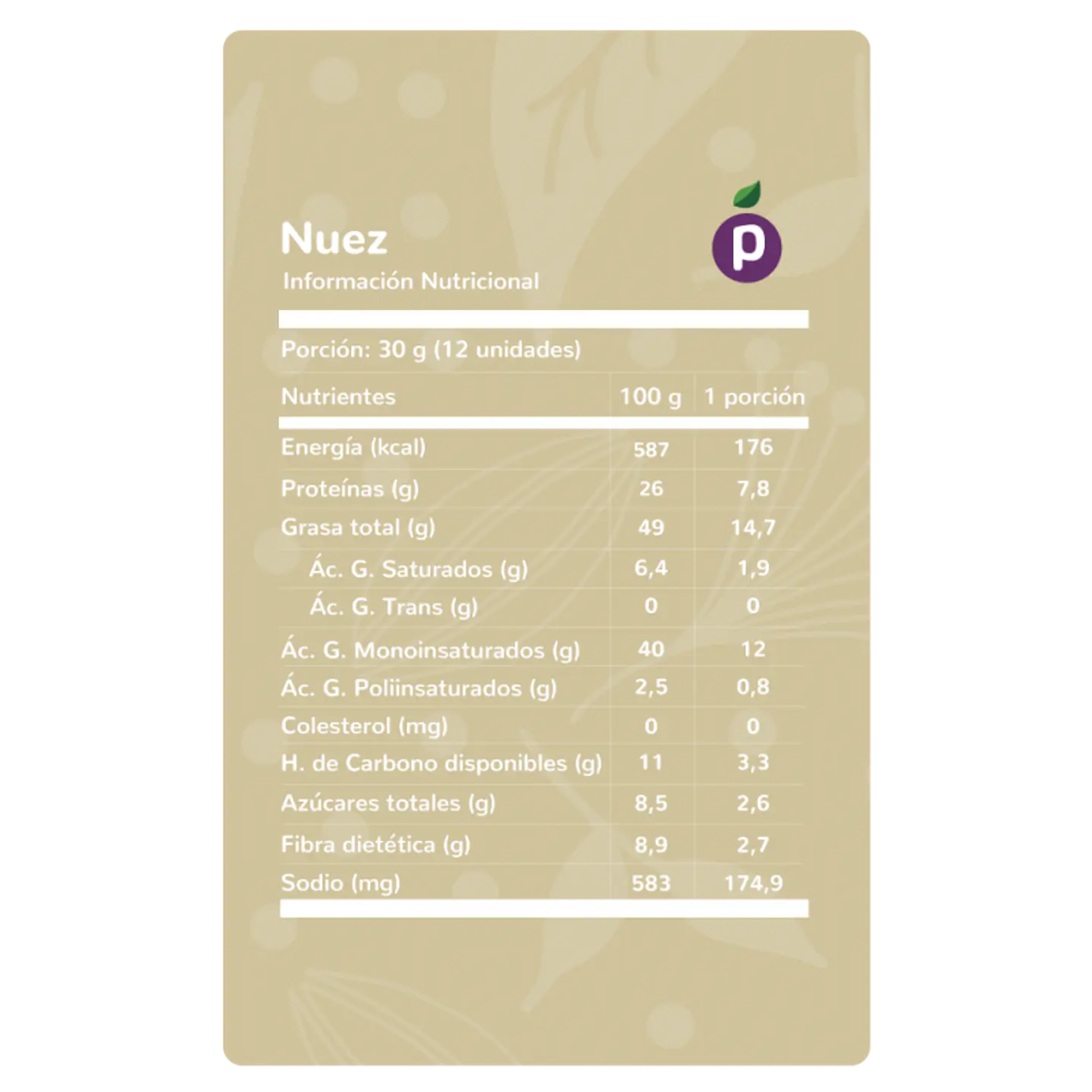 Nuez Mariposa  Piwen 250g 3