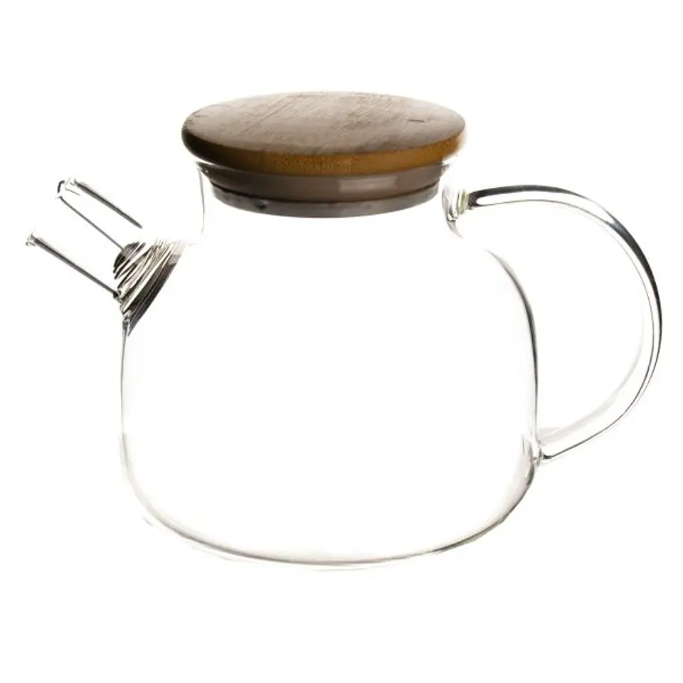 Tetera Vidrio Tapa Bamboo 1 Lt 1