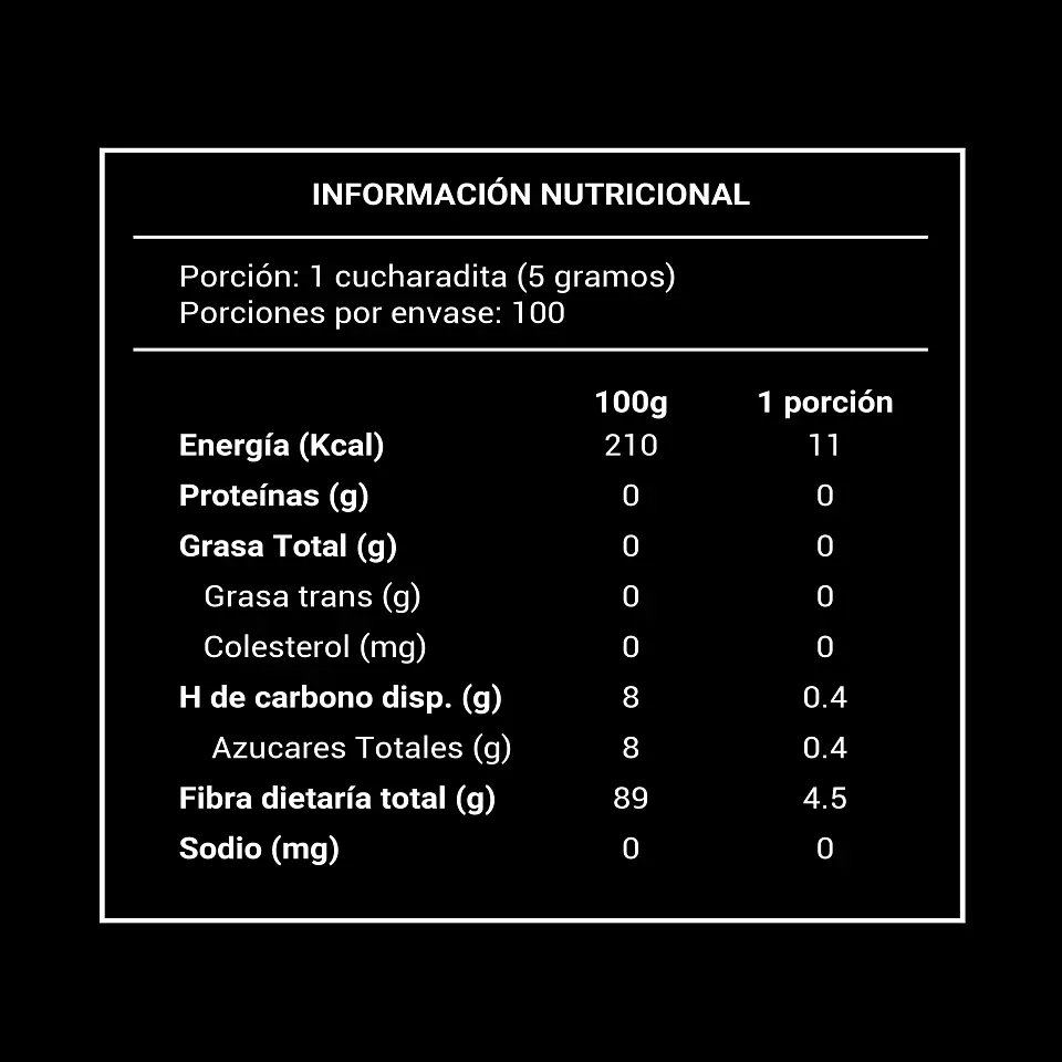 Fibra Prebiótica Inulina en Polvo 500g - 100 porciones 2