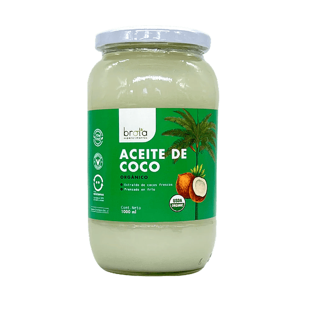 Aceite de Coco Orgánico Extra Virgen 1 lt Brota