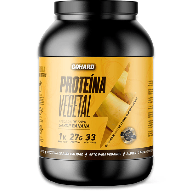 Proteína Vegetal GoHard Banana 1 kg - 33 porciones 1